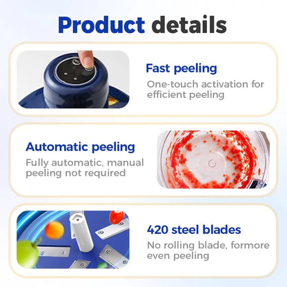 Automatic Electric Fruit Peeler Intelligent Peeling Machine Portable Wireless Grape/tomato/Garlic Peeler for Home Fast Kitchen Beauty World Shop