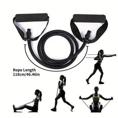 1pc 4-Level Resistance Bands with Handles for Home Workouts and Strength Training - Perfect for Yoga, Pilates,and fitness equipm Beauty World Shop