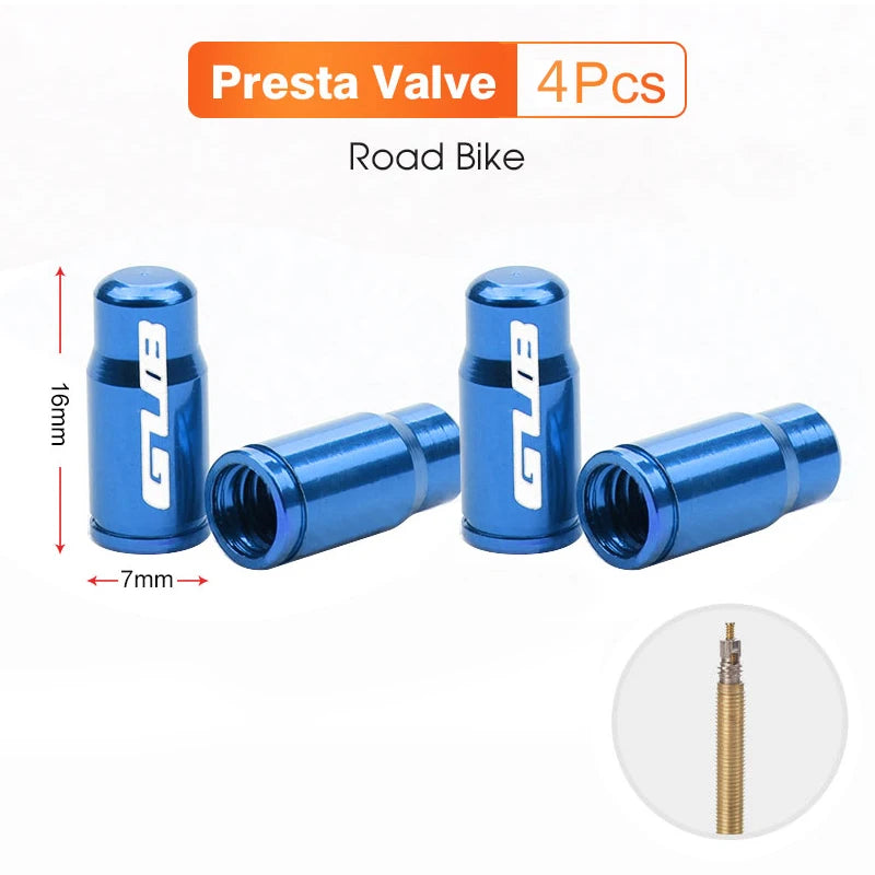 2pcs GUB Aluminum CNC Bicycle Tire Valve Cap MTB Road Bike Tube Tyre Gas Nozzle Cover for AV FV Schrader Presta Valve Dustproof Beauty World Shop