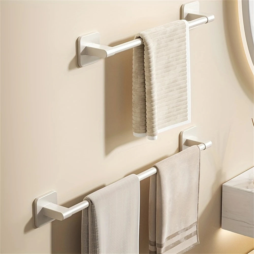 1 Piece Of Bathroom Facilities White Non-Perforated Wall-Mounted Bathroom Towel Bar Size 40-60cm Storage Rack Towel Rack Beauty World Shop