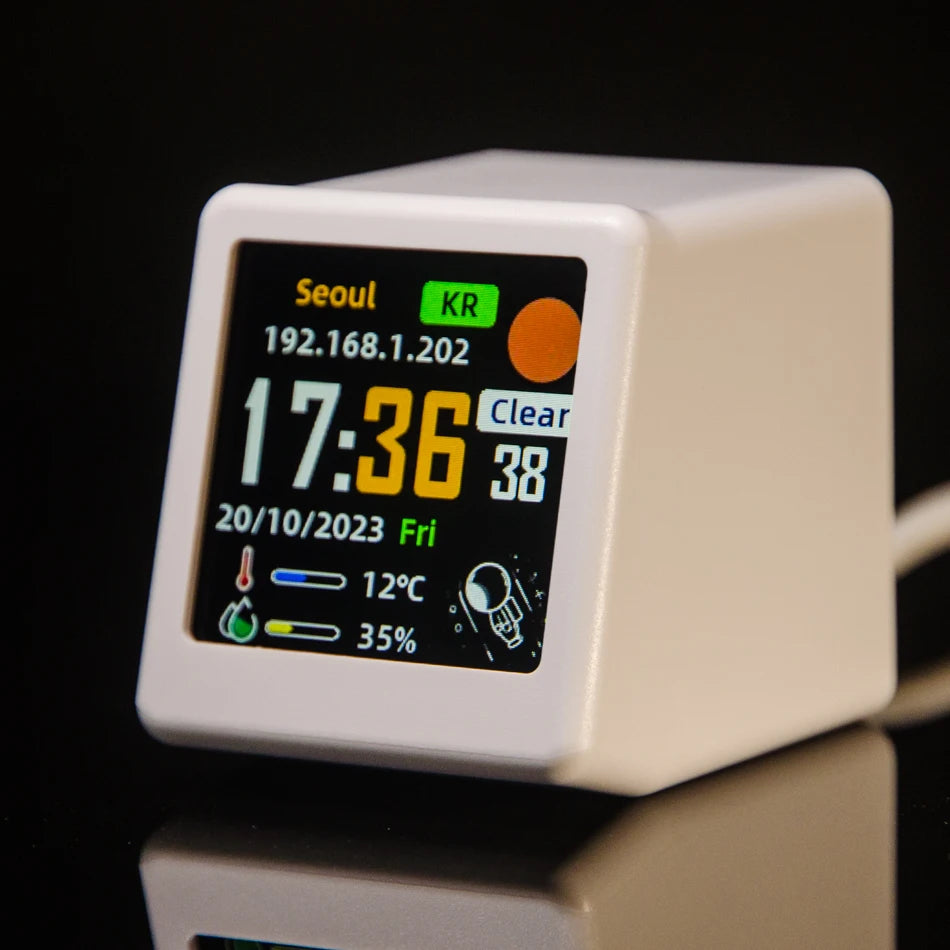 GeekMagic Ultra Smart WiFi Weather Forecast Station Bed Clock for Desktop Decoration, photo Album with Gif Animation Beauty World Shop