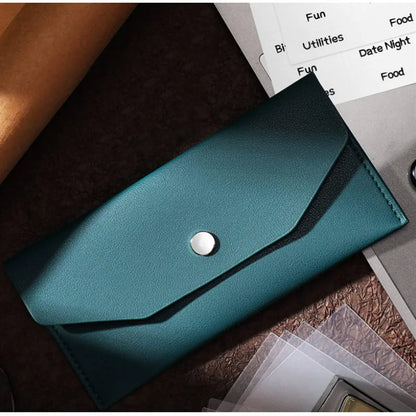 Ultra-thin Cash Envelope Wallet Wear-resistant PU Leather Money Binder Organizer Waterproof Pouch Name Card Holder Male Female Beauty World Shop