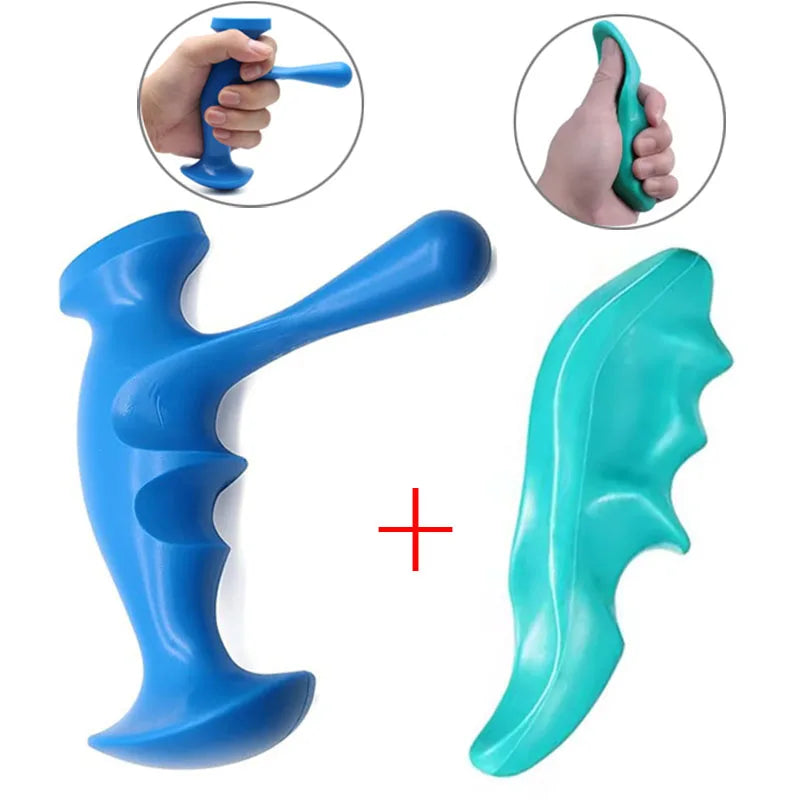 2PCS T-Shaped Massager+Thumb And Finger Pressure Rod Plastic Material Full-body Manual Thumb Massage,Foot Back Massage Health Beauty World Shop