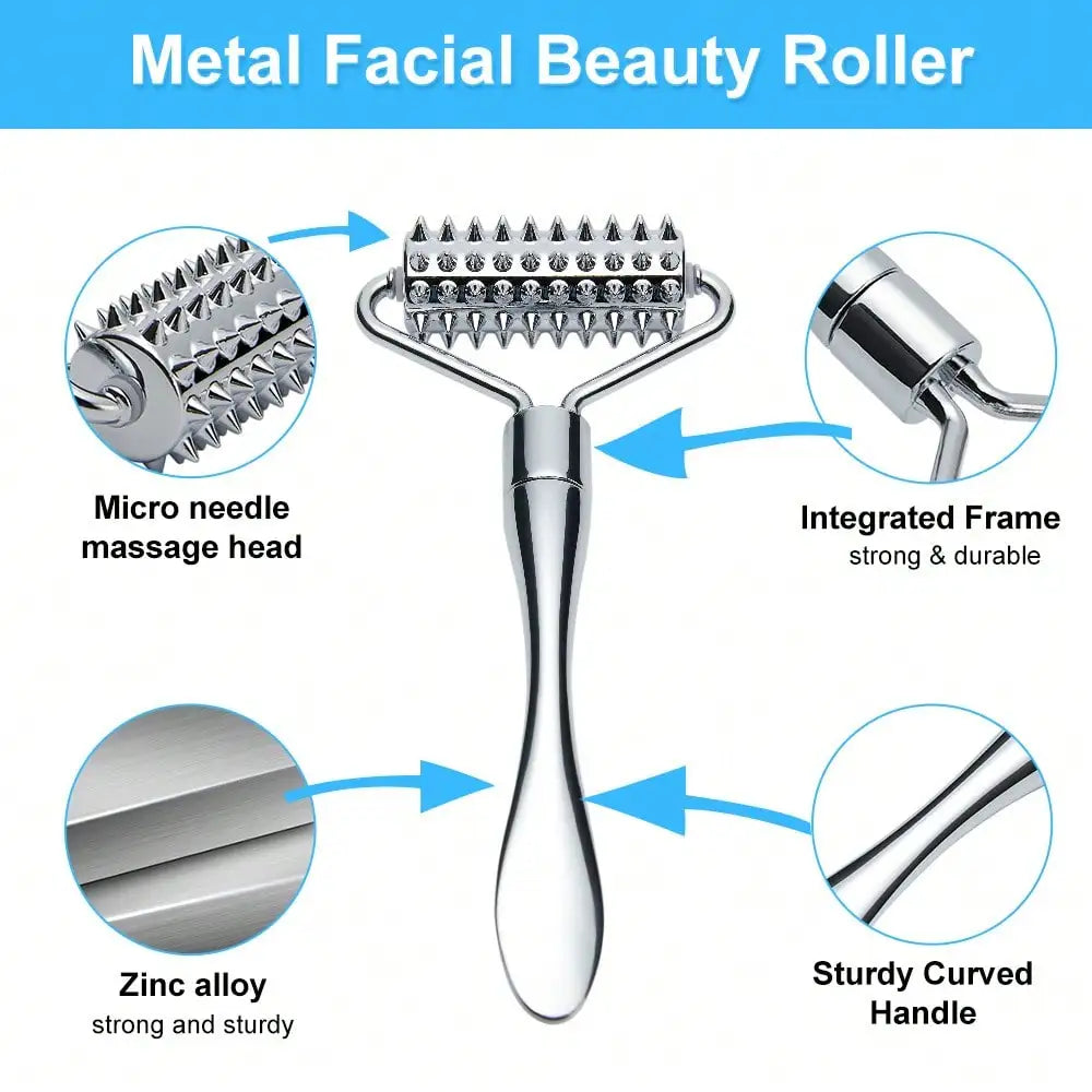 Stainless Steel Facial Massage Roller Deep Tissue Massage Tool for Face, Acupressure Massager Body for Hand, Foot, Neck SPA Care Beauty World Shop