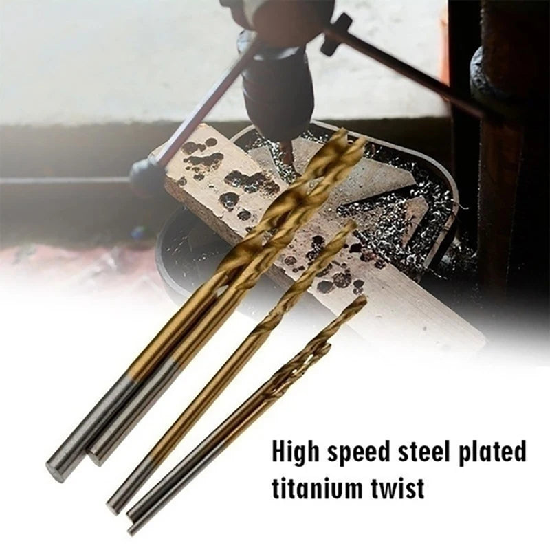 100/50Pcs Titanium Coated Drill Bits HSS High Speed Steel Set Tool Quality Power Tools 1/1.5/2/2.5/3mm Beauty World Shop