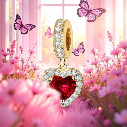 Shecharms 925 Sterling Silver Love Heart Firefly Golden Series Charms Fit DIY Making Bracelet Necklace High Quality Fine Jewelry Beauty World Shop
