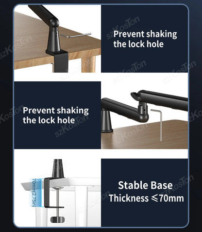Professional Studio Low Profile Mic Arm with Extended Riser Cable Management Adjustable Microphone Stand for SM7B MV7 AM8 K688 Beauty World Shop