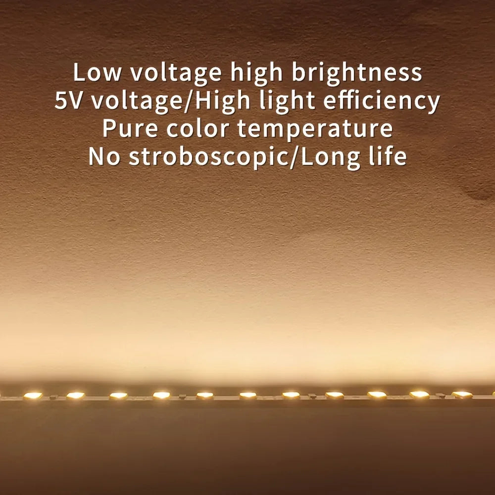 5V 2835 LED Strip Light Touch Sensor Switch Dimmable USB Flexible LED Tape Ribbon Light For Mirror Cabinet Stair Decor Lighting Beauty World Shop
