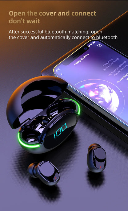 #Y80 New Bluetooth Earphones Tws Wireless Sports Running Waterproof Noise Reduction Gaming Esports Mobile Digital Display Beauty World Shop