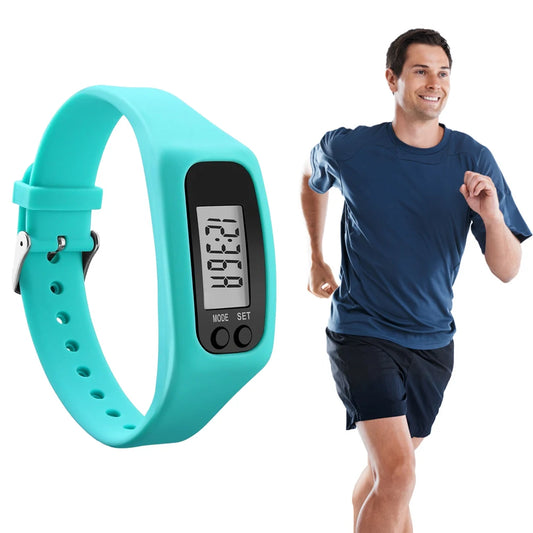 LED Pedometer Bracelet Walking Running Pedometer 12/24H Time Display Silicone Step Tracker Fitness Watch for Outdoor Sports Beauty World Shop