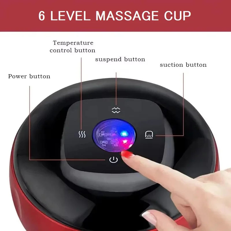 wireless Body Scraping Massage Smart 6/12 Gear Electric Vacuum Cupping Heating Suction Cup Device Back Neck Arm Massger Beauty World Shop