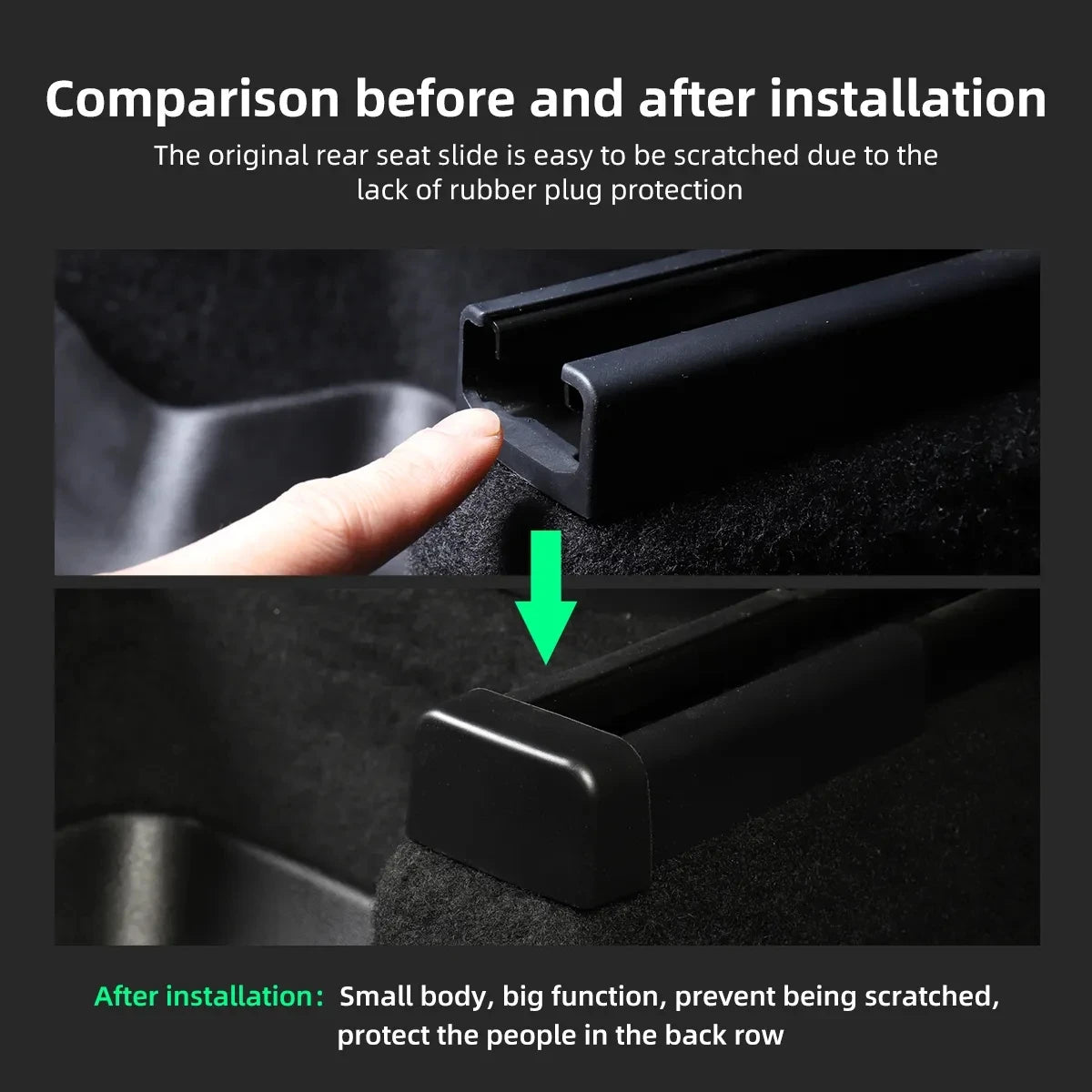 CHTNBO 4pcs Seat Rail Cover Protector For Tesla Model 3 Y Juniper Accessories 2026 -2021 Rear End Pieces Backseat Slide Beauty World Shop