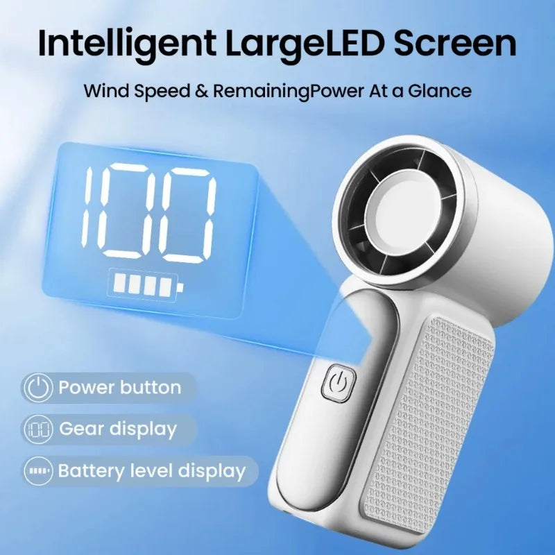 Mini Handheld Fan - Portable Turbo Fan with 100 Wind Speed, 1200mAh & Type-C, - Cooling Blower，Travel,R Cooling Device Beauty World Shop