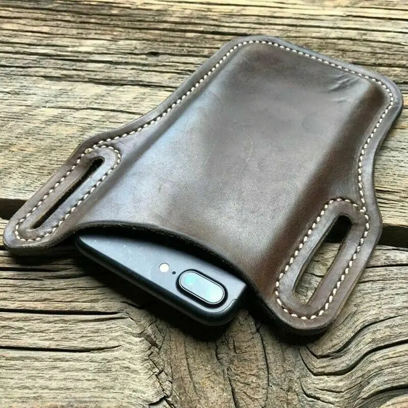 Men Phone Case Holster Cellphone Loop Holster Belt Waist Bag Props Leather Purse Phone Wallet Running Pouch Travel Camping Bags Beauty World Shop