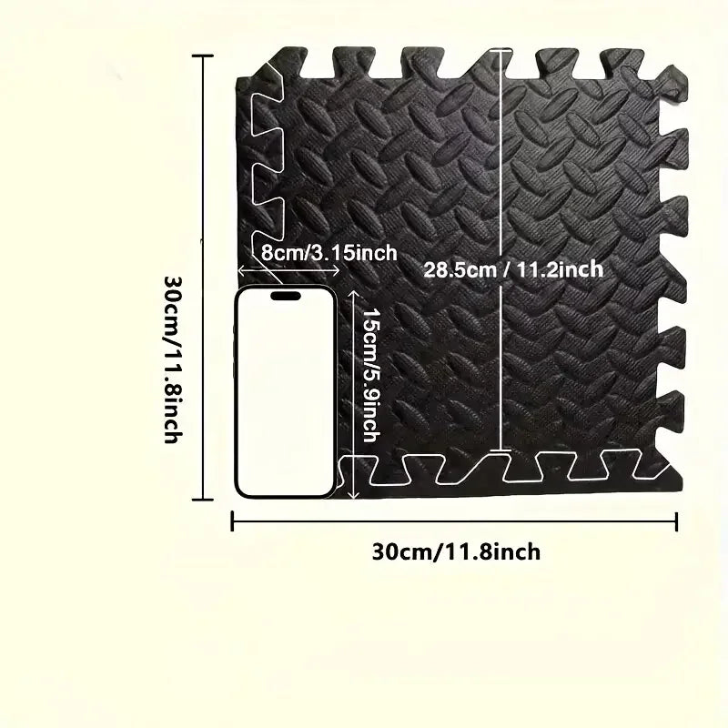 16Pcs Non-slip Waterproof Fitness Mat Shock-absorbing Floor Protection Splicing Exercise Mat Power Yoga Training Floor Tiles Beauty World Shop