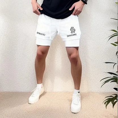 2025 NEW 2 IN 1 Sport Running Casual Breathable Shorts Men Double-deck Jogging Quick Dry GYM Shorts Fitness Workout Men Shorts