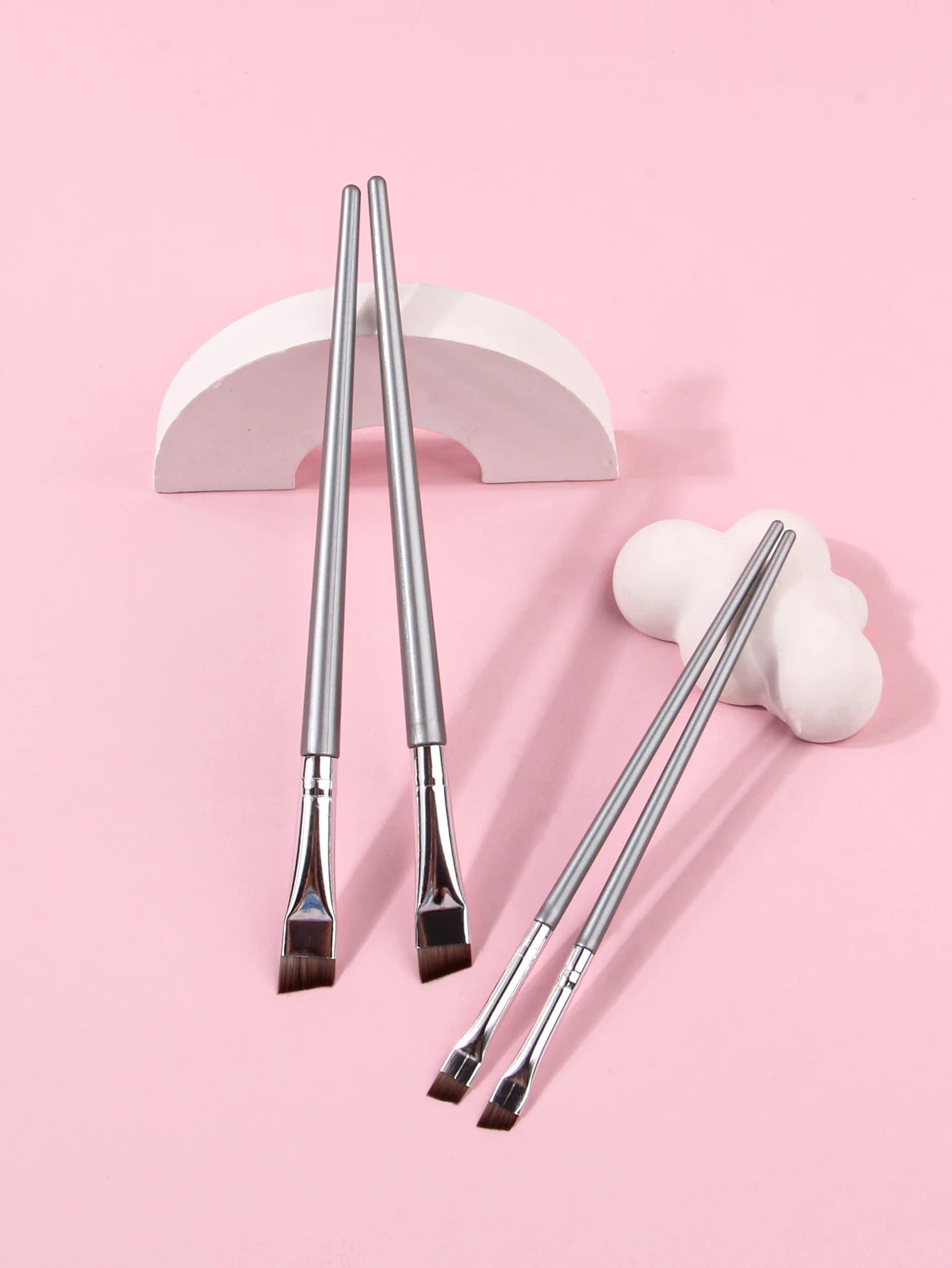 4PCS Liquid Eyeliner Brush Ultra Thin Fine Oblique Angle Flat Head Eyebrow Brush Beauty World Shop