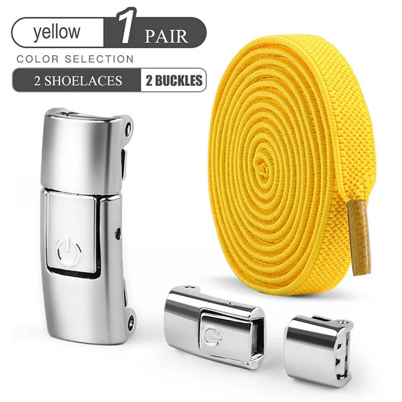 8mm No Tie Shoe Laces Press Lock Shoelaces Without Ties Elastic Laces Sneaker Kids Adult Widened Flat Shoelace for Shoes Beauty Fashion