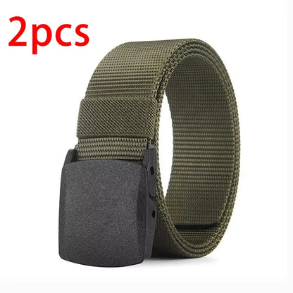 Men's Belt Outdoor Casual Canvas Belt Metal Free Training Nylon Tactical Belt With Pants Jeans Belt Sports Belts For Men Women Beauty World Shop