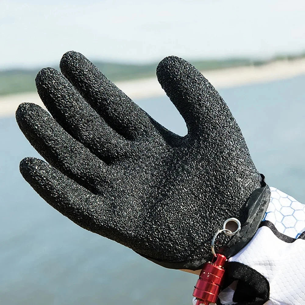 Fishing Gloves Catch Fish Anti-slip Durabl Knit Full Finger Waterproof Work Cutproof Glove Clasp Left Right Apparel Protect Hand Beauty World Shop