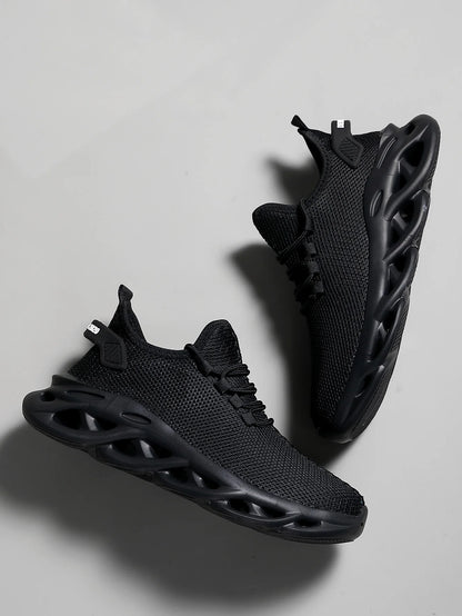 Men Sports Running Black Jogging Shoes Casual Sneakers Brown Outdoor Breathable Mesh Women Light Shock-absorption Black Tennis Beauty World Shop