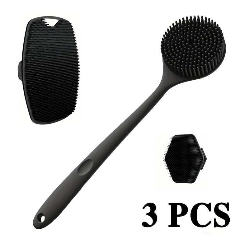 3-piece Bath brush set Soft silicone bath brush with non-slip handle, easy to clean and rinse, perfect for use in the bath Beauty World Shop