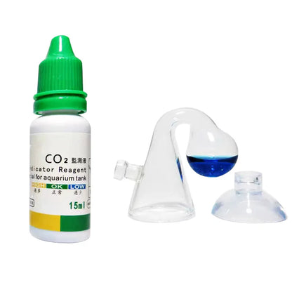 Aquarium CO2 Indicator Solution Monitor Plants Grass CO2 System Concentration Fish Tank Glass Liquid Tester Fluid Drop Checker Beauty World Shop
