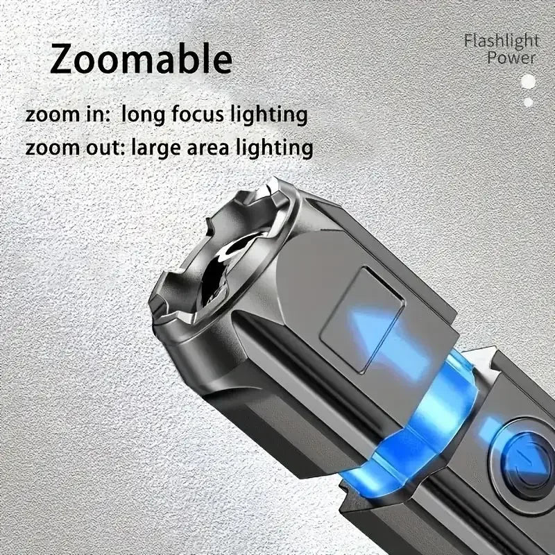 Powerful LED Flashlight Rechargeable USB Waterproof Zoom Fishing Hunting Camping 100,00 Lumen Tactical Flashlight LED Torch Beauty World Shop