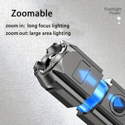 Powerful LED Flashlight Rechargeable USB Waterproof Zoom Fishing Hunting Camping 100,00 Lumen Tactical Flashlight LED Torch Beauty World Shop