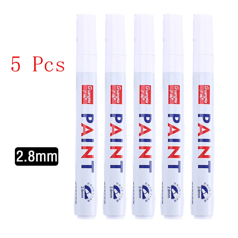 White Marker Pens set Oily Waterproof White Gel Pen DIY Graffiti Sketching Marker Stationery Writing School Supplies brush Beauty World Shop