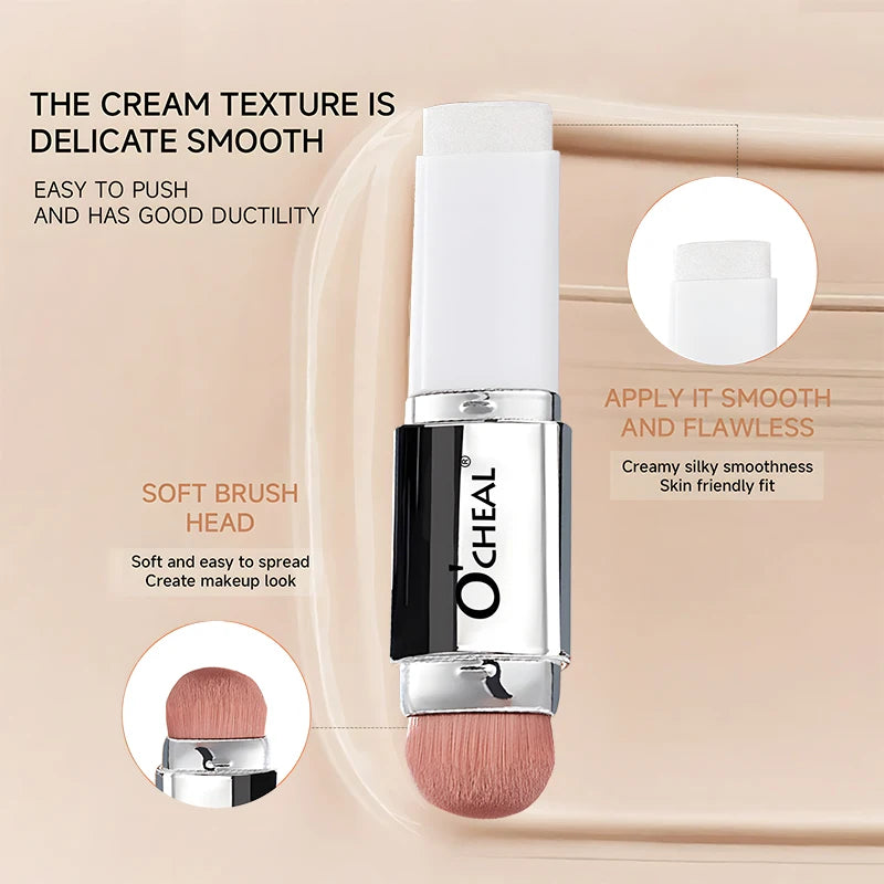 O'CHEAL Temperature Changing Foundation Stick Facial Coverage Blemishes Pores Double-Headed Face Matte Makeup Foundation Cream Beauty World Shop