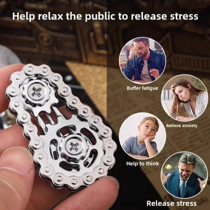 Sprocket Flywheel Flywheel Flying Top Flying Disk Anti-Anxiety Ornaments Metal Bicycle Chain EDC Rotating Flying Disk Adult Toy Beauty World Shop