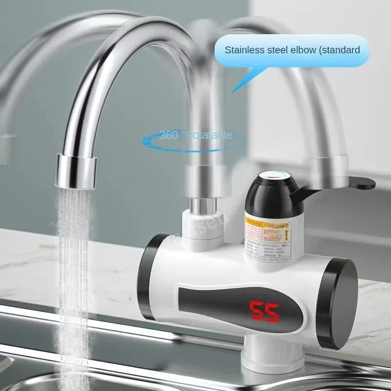 3000W Electric Kitchen Water Heater Tap Instant Hot Water Faucet Heater Cold Heating Faucet Tankless Instantaneous Water Heater Beauty World Shop