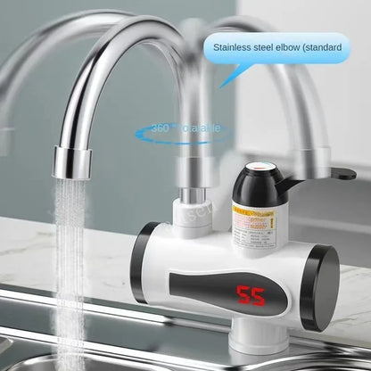 3000W Electric Kitchen Water Heater Tap Instant Hot Water Faucet Heater Cold Heating Faucet Tankless Instantaneous Water Heater Beauty World Shop