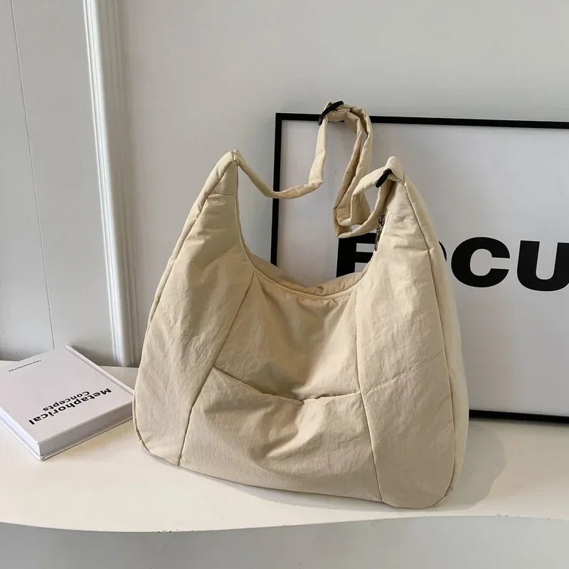 Trendy Women's Soft Cloth Shoulder Bag Solid Color Student 2026 Spring Y2k Casual Style Big Handbags Crossbody Bags for Women Beauty World Shop