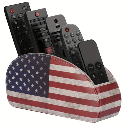 PU Leather Remote Control Holder5Compartments,Multi-Device Organizer for TV/DVD/Blu-Ray,Desk & DrawerStorageBoxHome&OfficeDecor Beauty World Shop