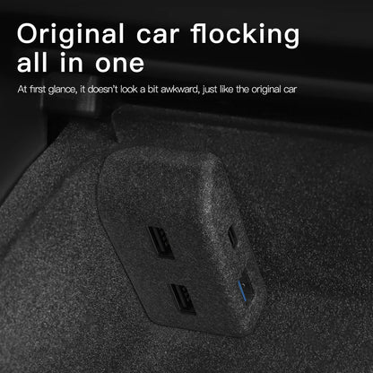 YZ Glove Box Docking Station For Tesla Model 3 Y Juniper Highland Quick Charger 4 USB Shunt Hub Flocking Adapter Powered Splitte Beauty World Shop