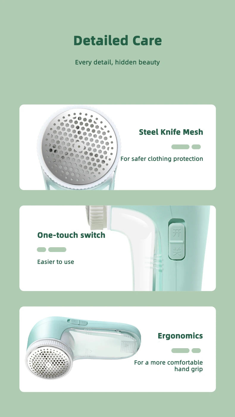 HOMEFISH Electric Household Clothes Shaver Fabric Lint Remover Fuzz Portable Brush blade Professional Lint Remover Trimmer Beauty World Shop