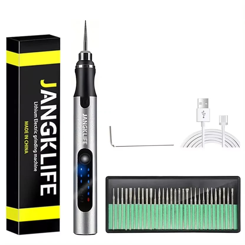 JANGKLIFE USB Cordless Rotary Tool Kit Woodworking Engraving Pen DIY For Jewelry Metal Glass Mini Wireless Drill Beauty World Shop