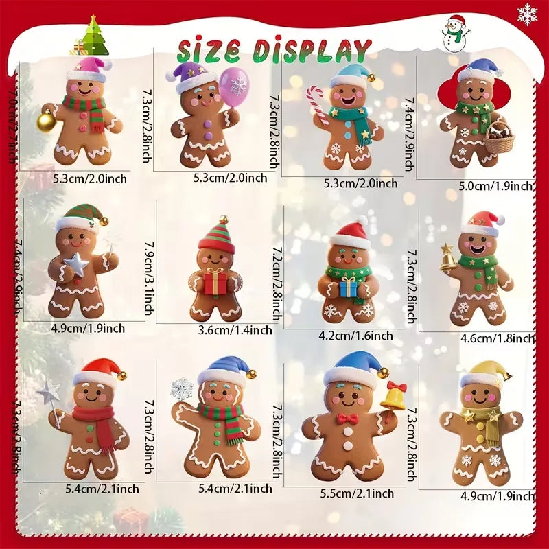 12/24pcs Christmas Gingerbread Man Ornaments Xmas Tree Wooden Hanging Pendants 2026 New Year Party Home Decoration Kids DIY GIft Beauty World Shop