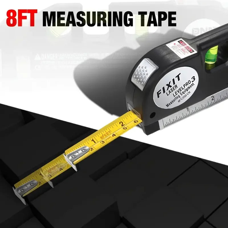 Laser Level Line Tool Multipurpose Laser Level Kit Standard Cross Line Lase 8 Feet Measure Tape Ruler With Metal Tripod Stand Beauty World Shop