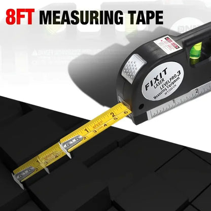 Laser Level Line Tool Multipurpose Laser Level Kit Standard Cross Line Lase 8 Feet Measure Tape Ruler With Metal Tripod Stand Beauty World Shop