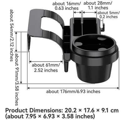 Car Cup Stand Phone Holder Mount Tray Side Door Window Storage Barrel Pocket Hanging Storage Rack with Auto Interior Accessories Beauty World Shop