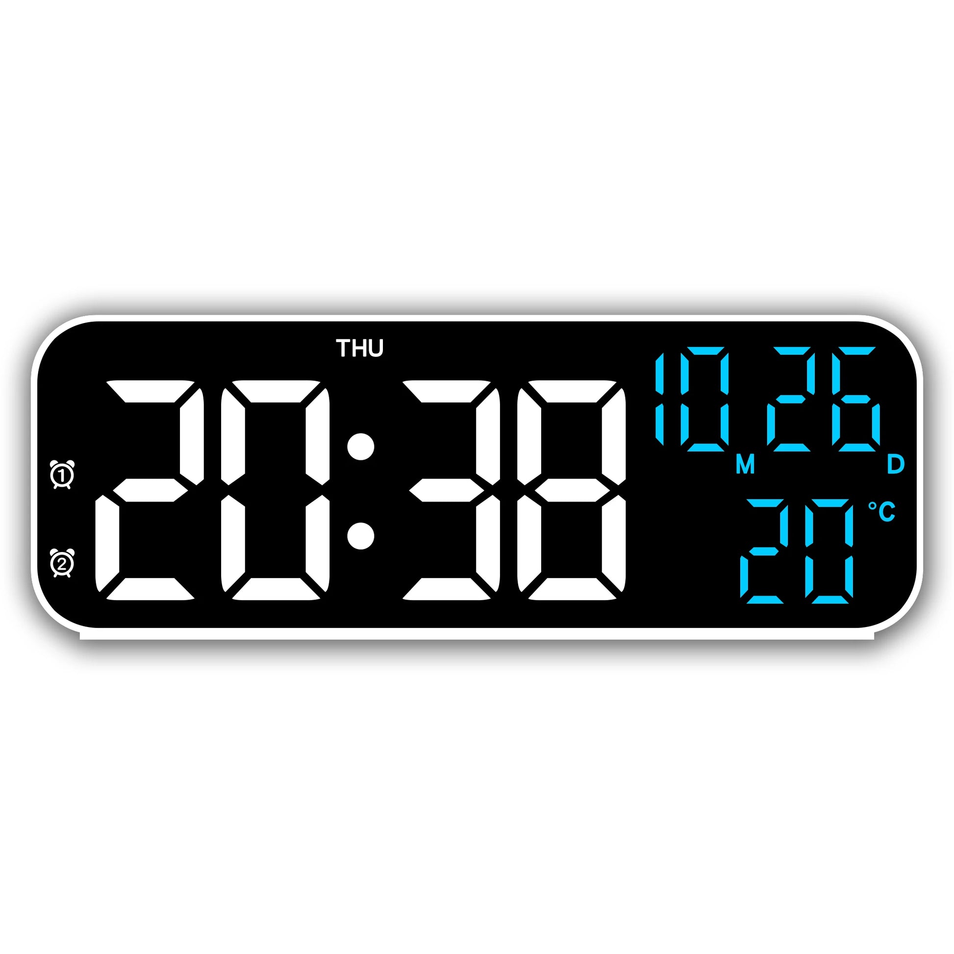 Digital Alarm Clock Temperature and Date Week Display Night Mode Table Clock Voice Control 12/24H Electronic LED Alarm Clocks Beauty World Shop