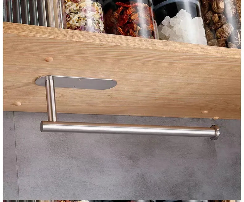 Kitchen Paper Towel Holder Adhesive Tissue Hanger Toilet Roll Paper Dispenser Cabinet Storage Napkin Rack Bathroom Accessories Beauty World Shop