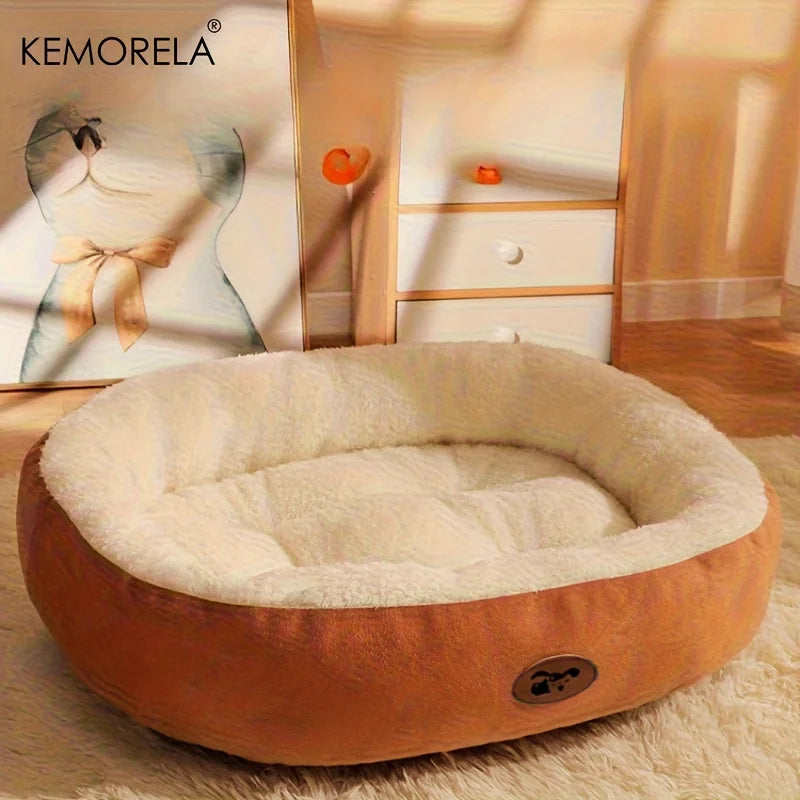 Cozy Oval Snuggle Pet Bed, Plush & Thickened Cat Bed Warm and Secure Bed for Cats and Small Medium Dogs, All Seasons Beauty World Shop