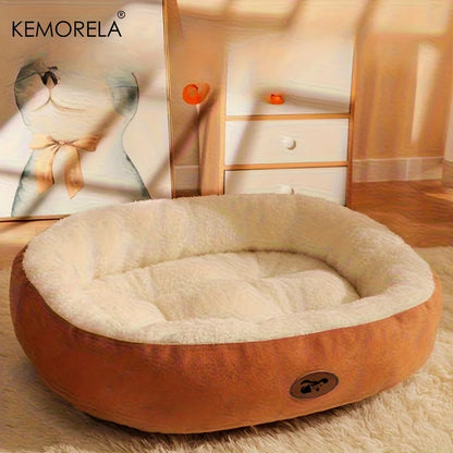 Cozy Oval Snuggle Pet Bed, Plush & Thickened Cat Bed Warm and Secure Bed for Cats and Small Medium Dogs, All Seasons Beauty World Shop