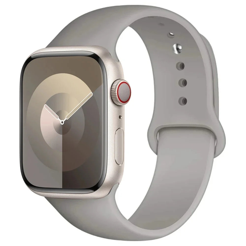 Silicone Band For Apple Watch strap 44mm 45mm 40mm 41mm 42-38mm 45 mm sport bracelet iwatch series 8 7 6 5 4 3 SE 9 Ultra 2 49mm Beauty World Shop