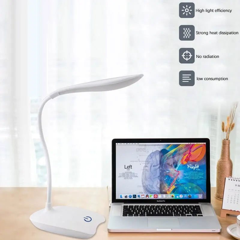 LED Desktop Desk Lamp USB Rechargeable Lighting Eye Protection Room Night Light Bedroom Bedside Student Reading Lamp Beauty World Shop