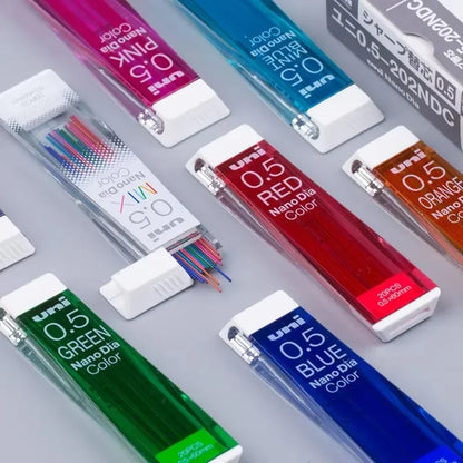 Japan Uni Nano Dia Color 0.5-202NDC Colored Mechanical Pencil Leads Refills 0.5mm Writing Supplies 202NDC Beauty World Shop